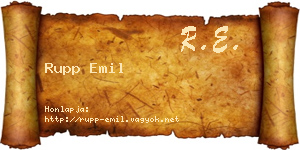 Rupp Emil névjegykártya